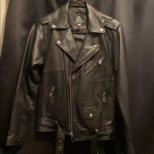 Black Reworked leather jacket